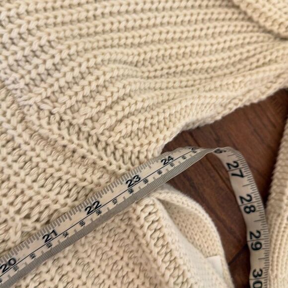 LalaMia drop shoulder white knit mock neck sweater M - Picture 8 of 9